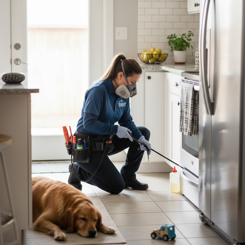 residential pest control inside the home, not outside